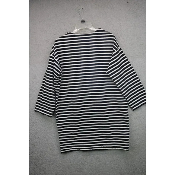 Everlane Black & White Striped Dress-Size Small-Shoulder Zipper - Picture 8 of 10